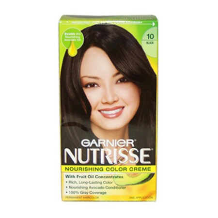 Garnier Nutrisse Nourishing Color Creme No.10 Black - 1 Application - Hair Color U-HC-1970